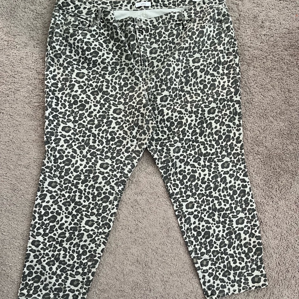 Plus Size Modern Skinny Leopard Print Jeans